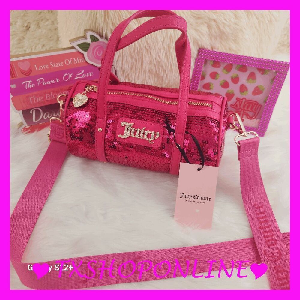 💗🌺{Juicy Couture} Pink Sequin Queen Of Everything Mini Barrel🌺💗